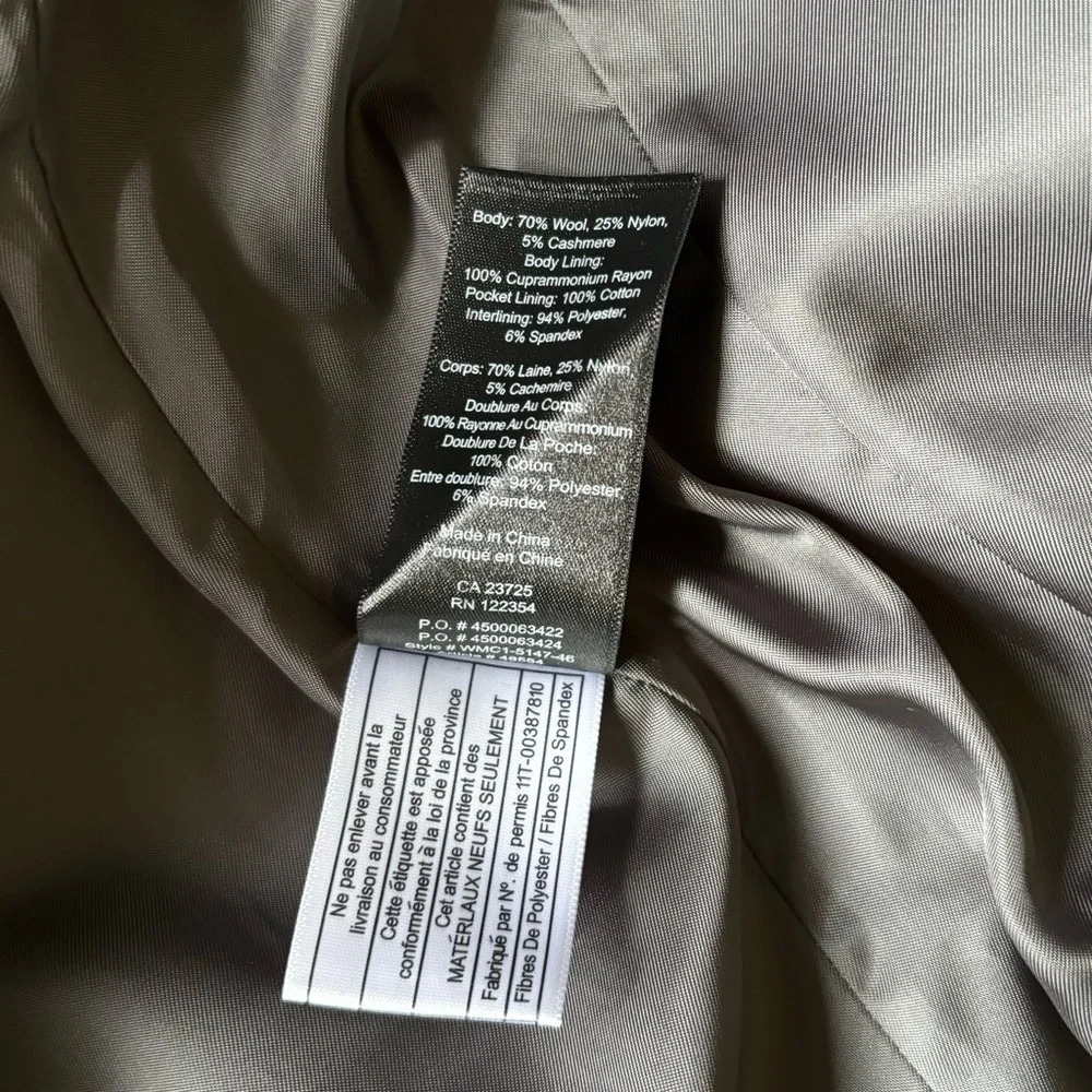 Aritzia Babaton  Wool Cashmere Jacket Charcoal Gray Coat Size XS - Picture 8 of 10